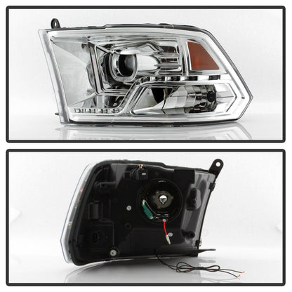2009-2018 DODGE RAM 1500 2500 3500 PAR FOCOS FONDO CROMADO (MONO-EYE) LED PROJECTOR (CHOFER & PASAJERO) - PAL Auto Parts