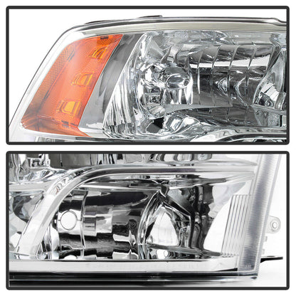 2009-2018 DODGE RAM 1500 2500 3500 PAR FOCOS FONDO CROMADO QUAD STYLE (CHOFER & PASAJERO) - PAL Auto Parts
