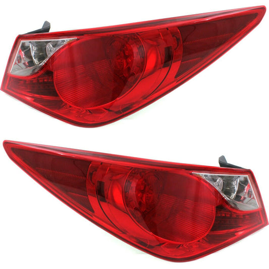 2011-2014 HYUNDAI SONATA PAR FOCOS TRASEROS FONDO Cromado (CHOFER & PASAJERO) - PAL Auto Parts