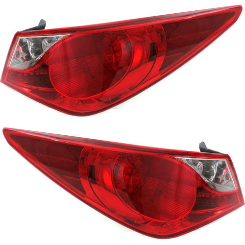 2011-2014 HYUNDAI SONATA PAR FOCOS TRASEROS FONDO Cromado (CHOFER & PASAJERO) - PAL Auto Parts