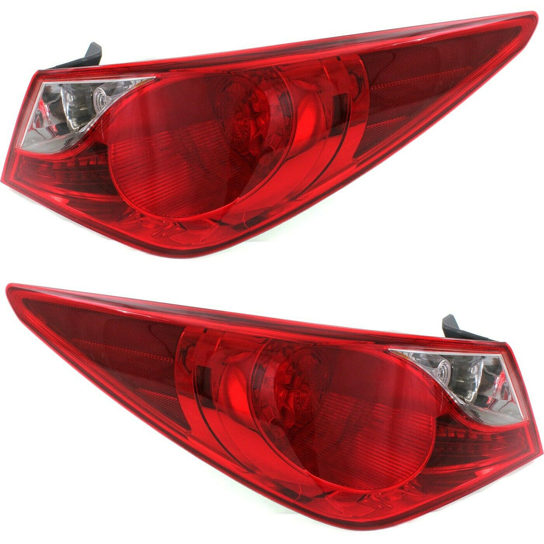 2011-2014 HYUNDAI SONATA PAR FOCOS TRASEROS FONDO Cromado (CHOFER & PASAJERO) - PAL Auto Parts