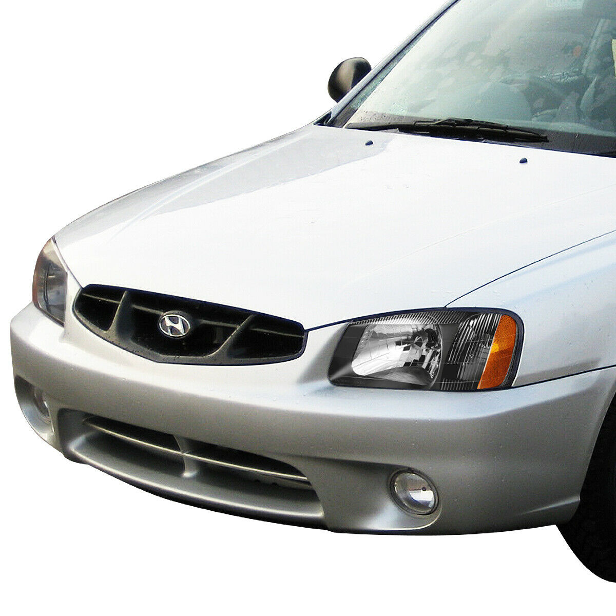2000-2002 HYUNDAI ACCENT PAR FOCOS FONDO NEGRO ( CHOFER & PASAJERO) - PAL Auto Parts