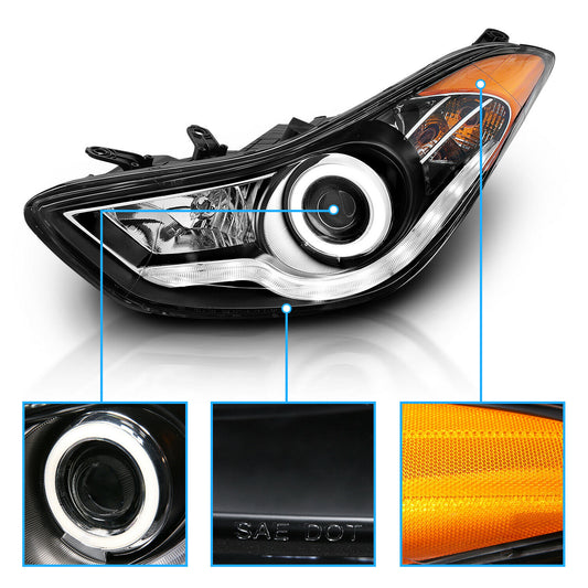 2011-2013 Hyundai Elantra Par Focos LED Fondo Negro (Chofer & Pasajero) - PAL Auto Parts
