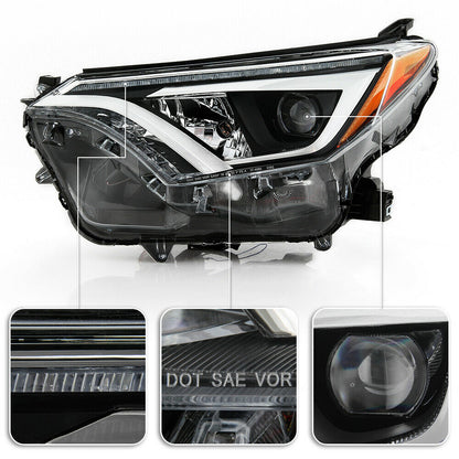 2016-2018 Toyota RAV4/RAV-4 Par Focos Fondo Negro (Chofer & Pasajero) - PAL Auto Parts