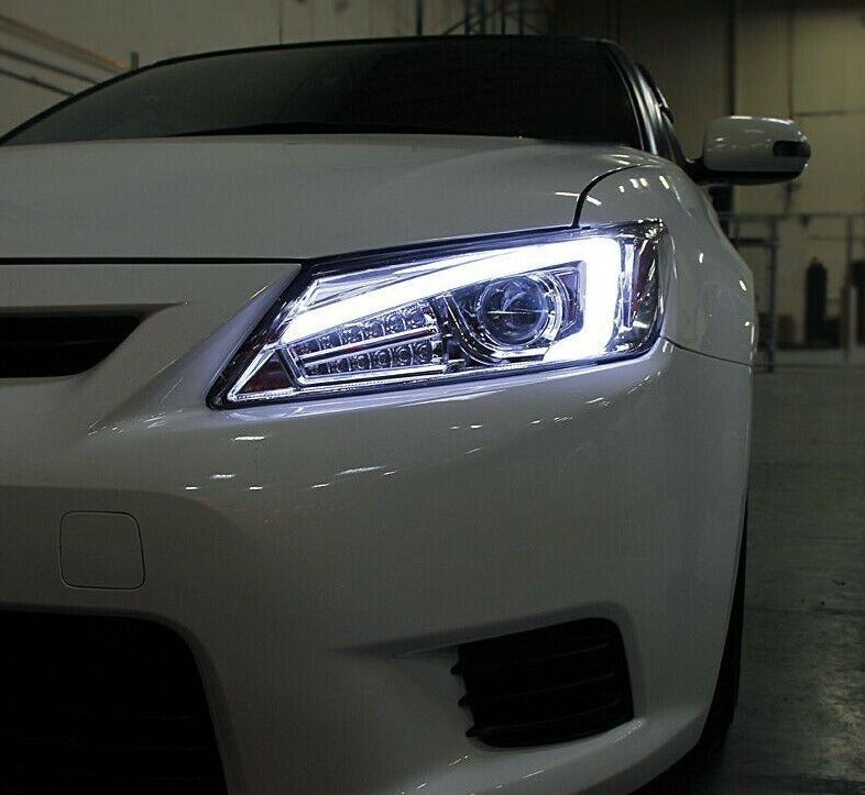 2011-2013 SCION TC PAR FOCOS LED DRL FONDO CROMADO (CHOFER & PASAJERO) - PAL Auto Parts