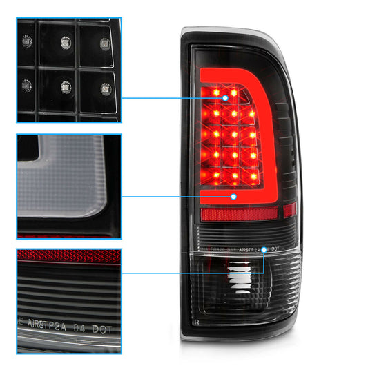 1997-2003 FORD F-150 EXPEDITION PAR FOCOS TRASEROS LED DRL PROJECTOR FONDO NEGRO (CHOFER & PASAJERO) - PAL Auto Parts