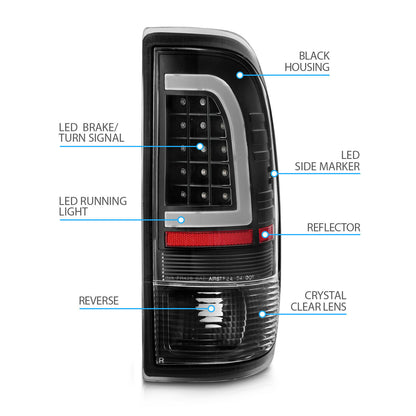 1997-2003 FORD F-150 EXPEDITION PAR FOCOS TRASEROS LED DRL PROJECTOR FONDO NEGRO (CHOFER & PASAJERO) - PAL Auto Parts