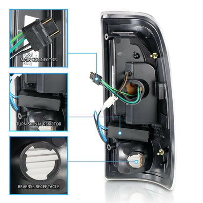 1997-2003 FORD F-150 EXPEDITION PAR FOCOS TRASEROS LED DRL PROJECTOR FONDO NEGRO (CHOFER & PASAJERO) - PAL Auto Parts