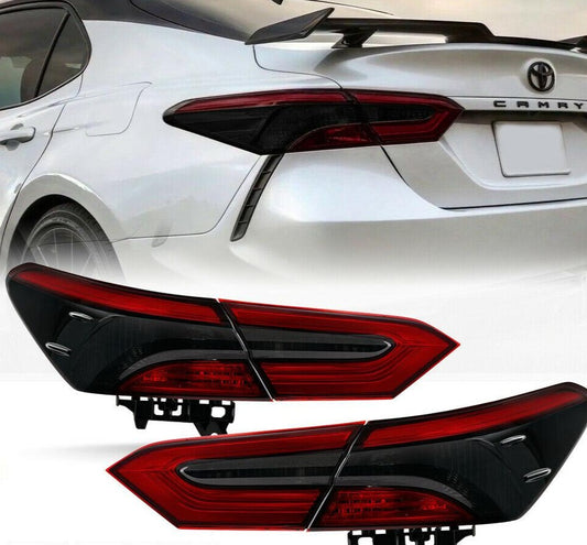 2018-2019 TOYOTA CAMRY PAR FOCOS TRASEROS FONDO RED SMOKED (CHOFER & PASAJERO) - PAL Auto Parts