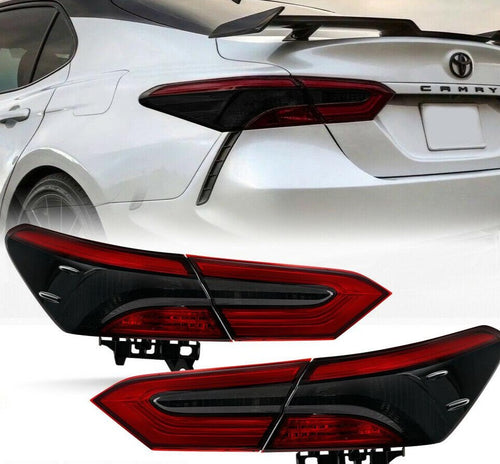 2018-2019 TOYOTA CAMRY PAR FOCOS TRASEROS FONDO RED SMOKED (CHOFER & PASAJERO) - PAL Auto Parts