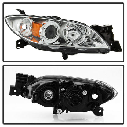 2004-2009 Mazda 3 Par Focos Fondo Cromado ( Chofer & Pasajero) - PAL Auto Parts