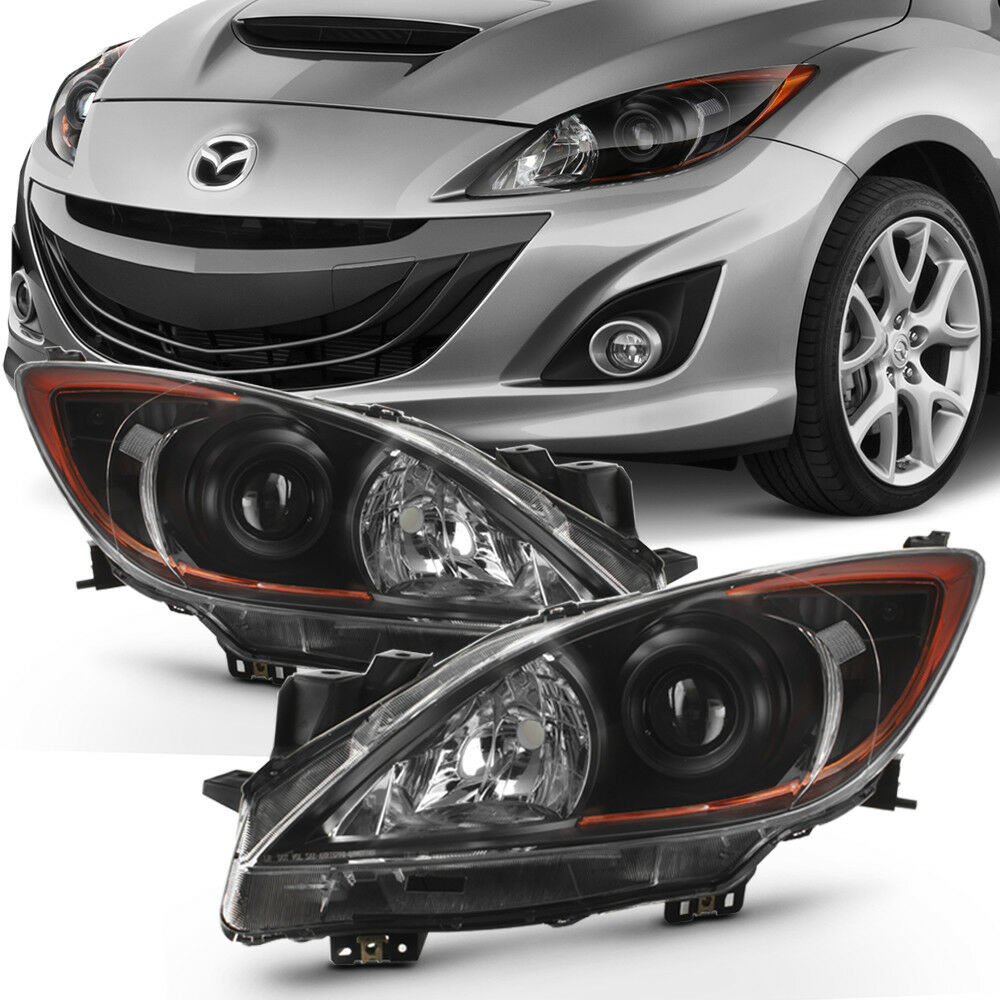 2010-2013 Mazda 3 Par Focos Fondo Negro ( Chofer & Pasajero) - PAL Auto Parts