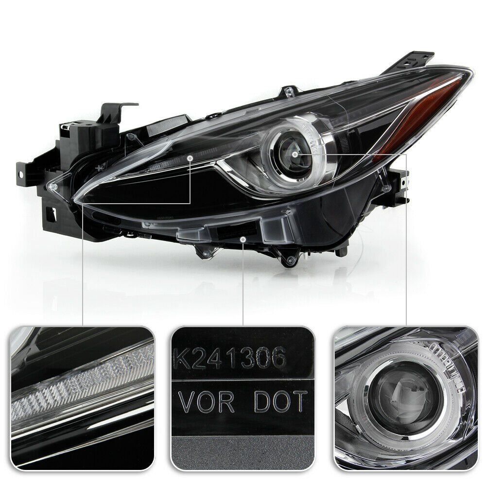 2014-2016 Mazda 3 Par Focos Fondo Negro Halogen LED TUBE ( Chofer & Pasajero) - PAL Auto Parts