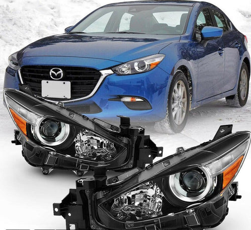 2017-2018 Mazda 3 Par Focos Fondo Negro Halogen ( Chofer & Pasajero) - PAL Auto Parts