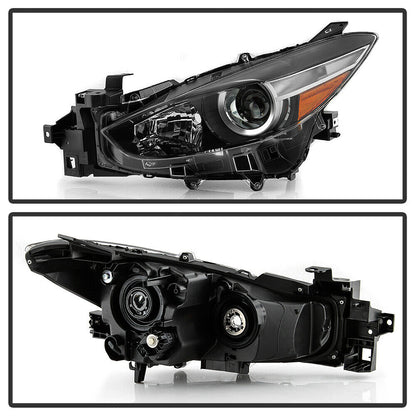 2017-2018 Mazda 3 Par Focos Fondo Negro Halogen ( Chofer & Pasajero) - PAL Auto Parts