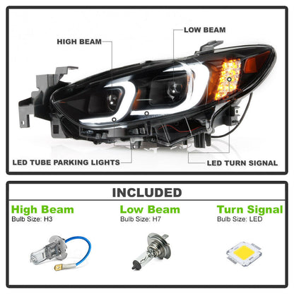 2014-2017 Mazda 6 Par Focos Fondo HUMO LED TUBE ( Chofer & Pasajero) - PAL Auto Parts