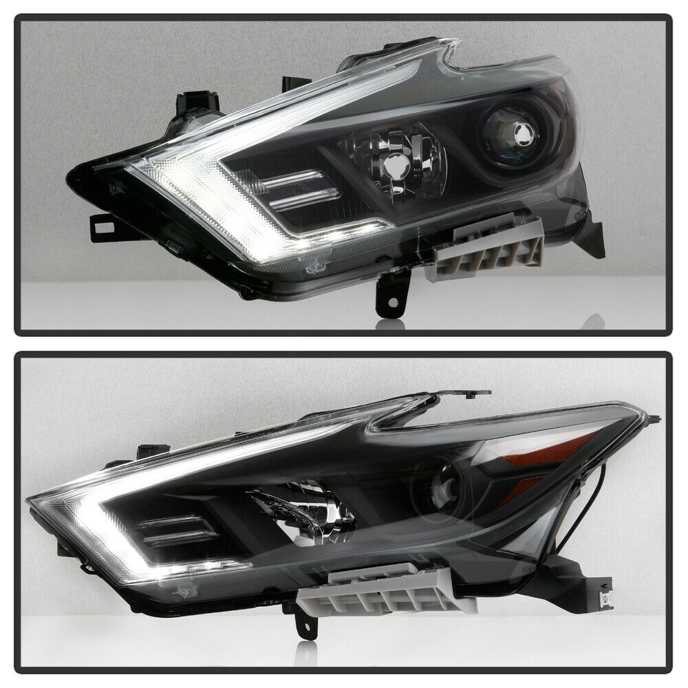 2016-2018 Nissan Maxima S|SL|SV Par Focos Delanteros Negro LED DRL ( Chofer & Pasajero) - PAL Auto Parts
