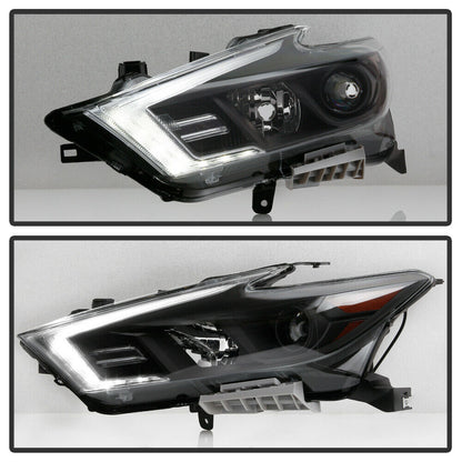 2016-2018 Nissan Maxima S|SL|SV Par Focos Delanteros Negro LED DRL ( Chofer & Pasajero) - PAL Auto Parts