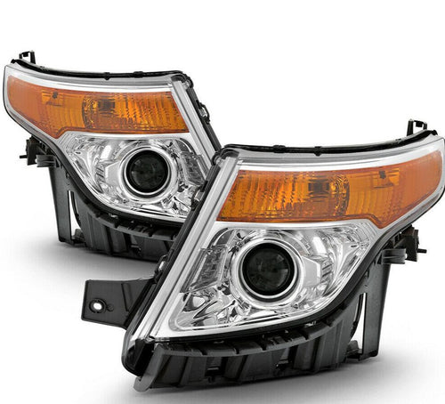 2011-2015 Ford Explorer Par Focos Fondo Cromado (Chofer & Pasajero) - PAL Auto Parts