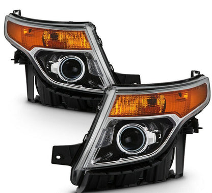 2011-2015 Ford Explorer Par Focos Fondo Negro (Chofer & Pasajero) - PAL Auto Parts