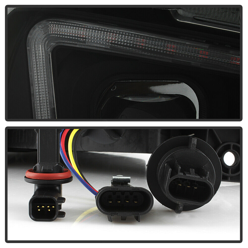 2011-2014 Dodge Charger Par Focos Fondo Negro LED TUBE ( Chofer & Pasajero) - PAL Auto Parts