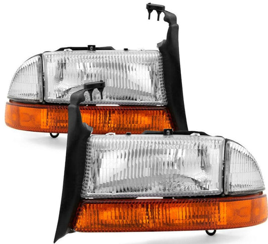 1997-2004 Dodge Dakota Par Focos Fondo Cromado ( Chofer & Pasajero) - PAL Auto Parts