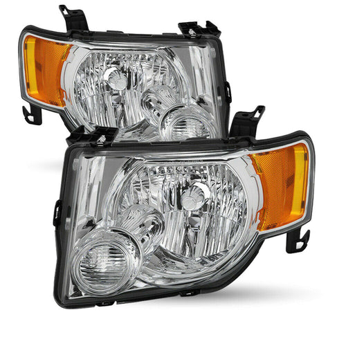 2008-2012 Ford Escape Par Focos Fondo Cromado ( Chofer & Pasajero ) - PAL Auto Parts