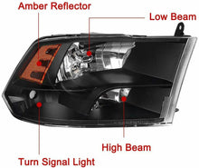 Cargar imagen en el visor de la galería, 2009-2018 Dodge RAM Par Focos Fondo Negro (Chofer &amp; Pasajero) - PAL Auto Parts
