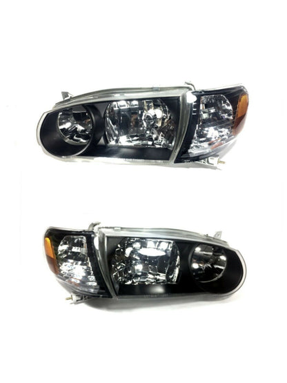 2001-2002 Toyota Corolla Par Focos Fondo Negro (Chofer & Pasajero) - PAL Auto Parts