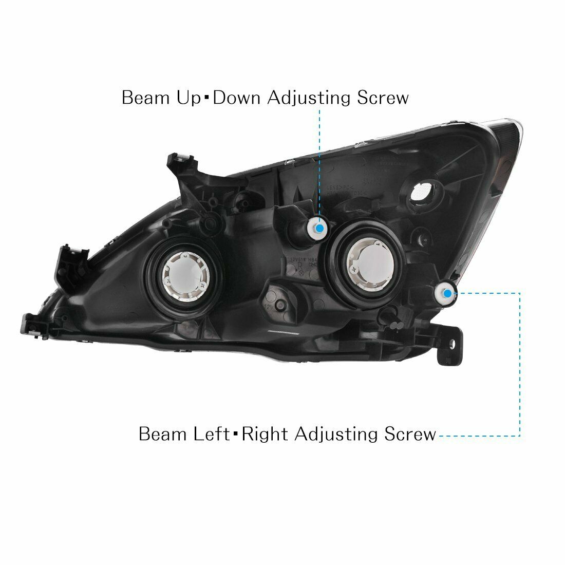 2003-2007 Honda Accord Par Focos Fondo Negro (Chofer & Pasajero) - PAL Auto Parts