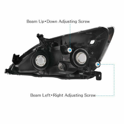 2003-2007 Honda Accord Par Focos Fondo Negro (Chofer & Pasajero) - PAL Auto Parts