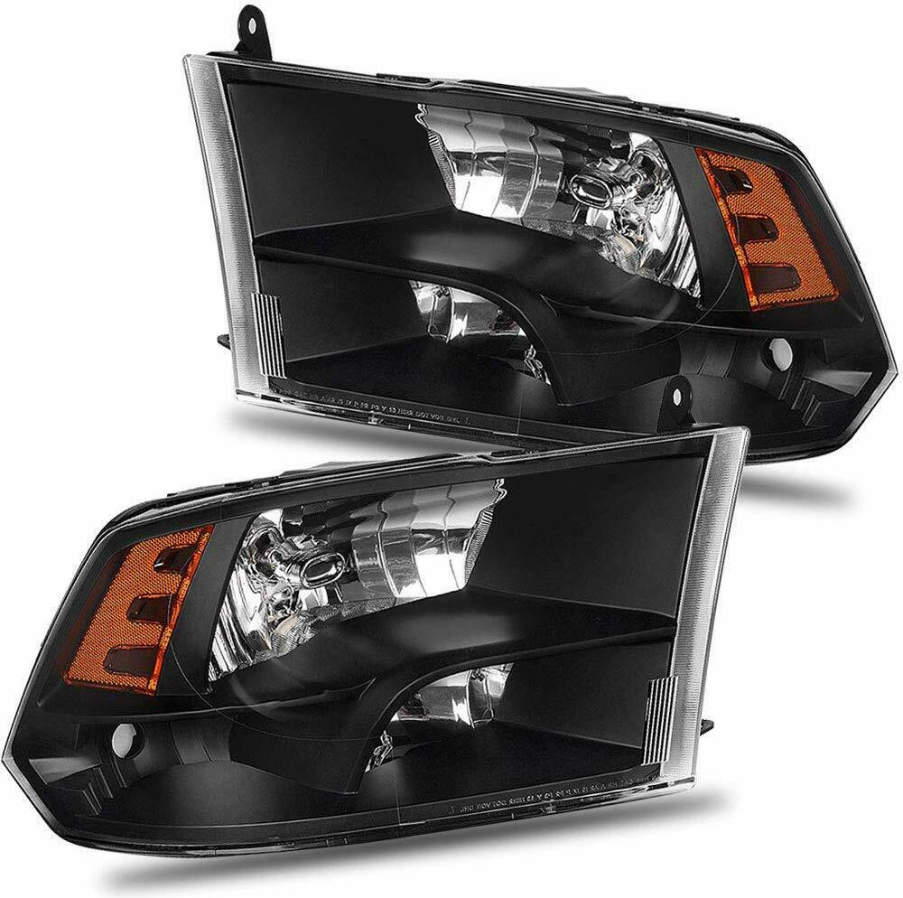 2009-2018 Dodge RAM Par Focos Fondo Negro (Chofer & Pasajero) - PAL Auto Parts