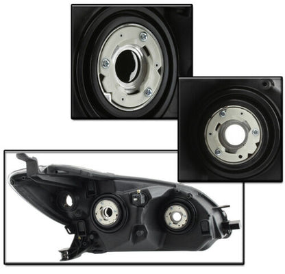 2009-2014 Toyota Matrix Par Focos Fondo Negro (Chofer & Pasajero) - PAL Auto Parts