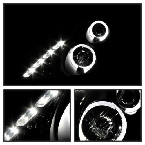 2000-2005 Toyota Celica LED HALO Porjector Par Focos Fondo Cromado ( Chofer & Pasajero) - PAL Auto Parts