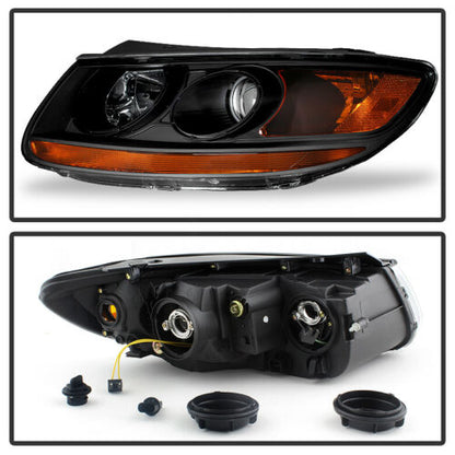 2007-2011 Hyundai Santa Fe Par Focos Fondo Negro (Chofer & Pasajero) - PAL Auto Parts