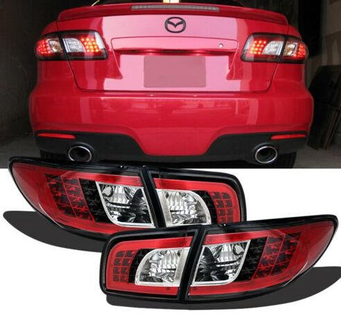2003-2006 Mazda 6 Par Focos Traseros LED RED ( Chofer & Pasajero) - PAL Auto Parts
