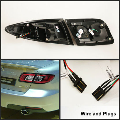 2003-2006 Mazda 6 Par Focos Traseros LED RED ( Chofer & Pasajero) - PAL Auto Parts