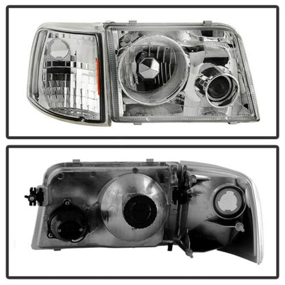 1993-1997 Ford Ranger Par Focos Delanteros Fondo Cromado (Chofer & Pasajero) - PAL Auto Parts