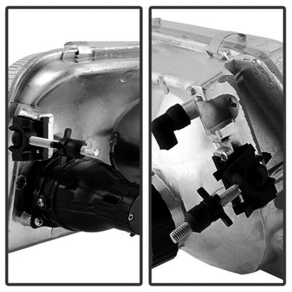 1993-1997 Ford Ranger Par Focos Delanteros Fondo Cromado (Chofer & Pasajero) - PAL Auto Parts