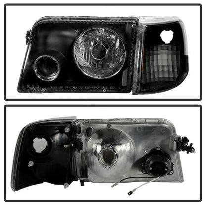 1993-1997 Ford Ranger Par Focos Delanteros Fondo Negro (Chofer & Pasajero) - PAL Auto Parts